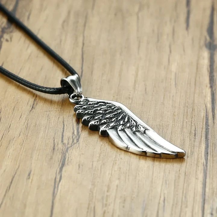 Angel wing pendant necklace men's jewelry