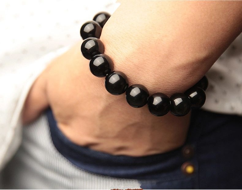 Obsidian stone bracelet